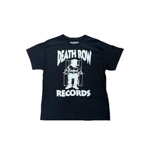 Death Row Records T-Shirt Men's XL Black Hip Hop Rap Tee Logo Streetwear Urban‎